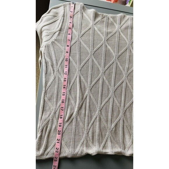 Spirit of the Andes Cable knit 100% Pima cotton Sweater Medium Square Neck Peru - Picture 11 of 13